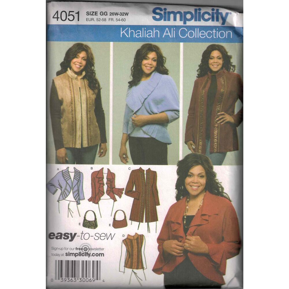 New Simplicity Sewing Pattern Khaliah Ali Lot - Plus sizes. 2634, 4051, 4283